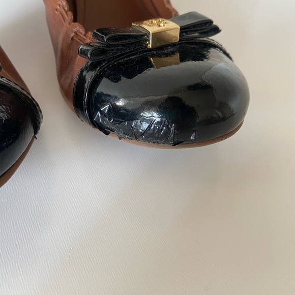 Tory Burch Size 8 Leather Colorblock Pattern brown/black Pumps heels - Picture 5 of 5